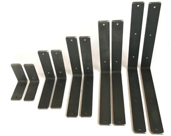 Handmade Rustic Scaffold Board Brackets: Heavy Duty Steel, Includes Fixings (Pair)