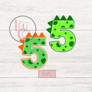 Dinosaur SVG / Dinosaur Birthday / Fifth Birthday Shirt / Number SVG / Birthday SVG / Dino Svg / Dino Birthday / Birthday Boy Shirt / Dino
