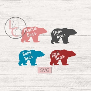 Maman Ours SVG / bébé ours SVG / ours famille SVG / Mama ours fichier / Papa Ours Svg / ours découper Svg / fichier de coupe Cricut / petit ours Svg