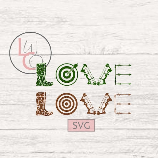 Bow hunter love SVG, Valentines day SVG, Cricut files svg, Valentine for guy, bow hunter gifts, bow hunter SVG, love svg, bow hunting