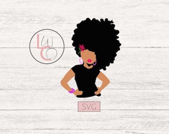 Afro Girl SVG / Afro Woman SVG / Afro SVG / Afro Art / African American Svg / Black Woman Svg / Afro vector / Black History Svg / Afro