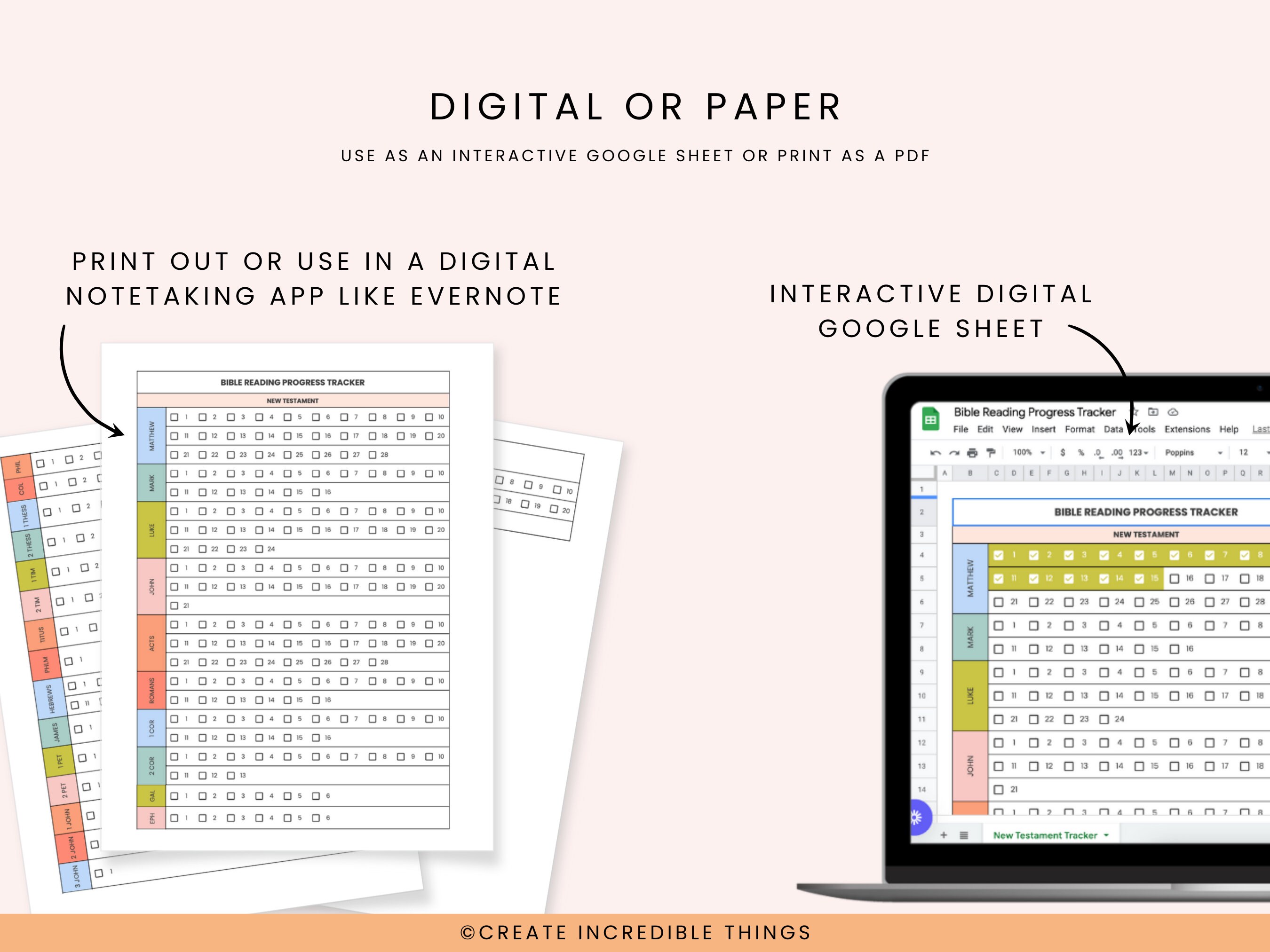 New Testament Bible Reading Progress Tracker Interactive Sheet OR ...