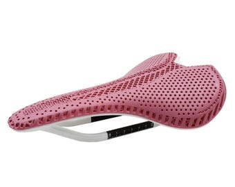 3D Printed Full Carbon Fiber Bicycle Saddle for MTB Road Bike Pink