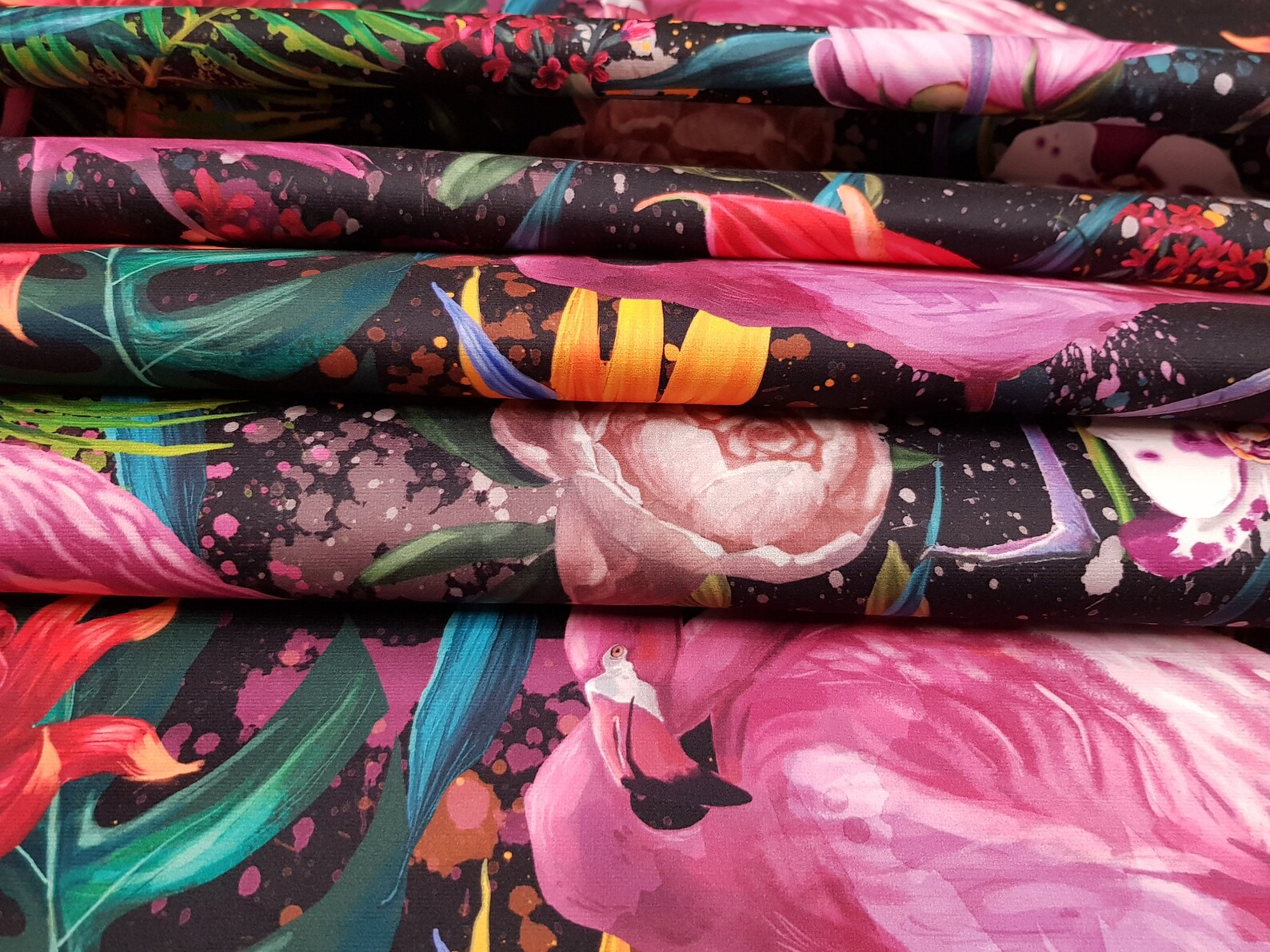 Printed Velour Velvet Upholstery Fabric 355g/m2 Flamingo on Etsy