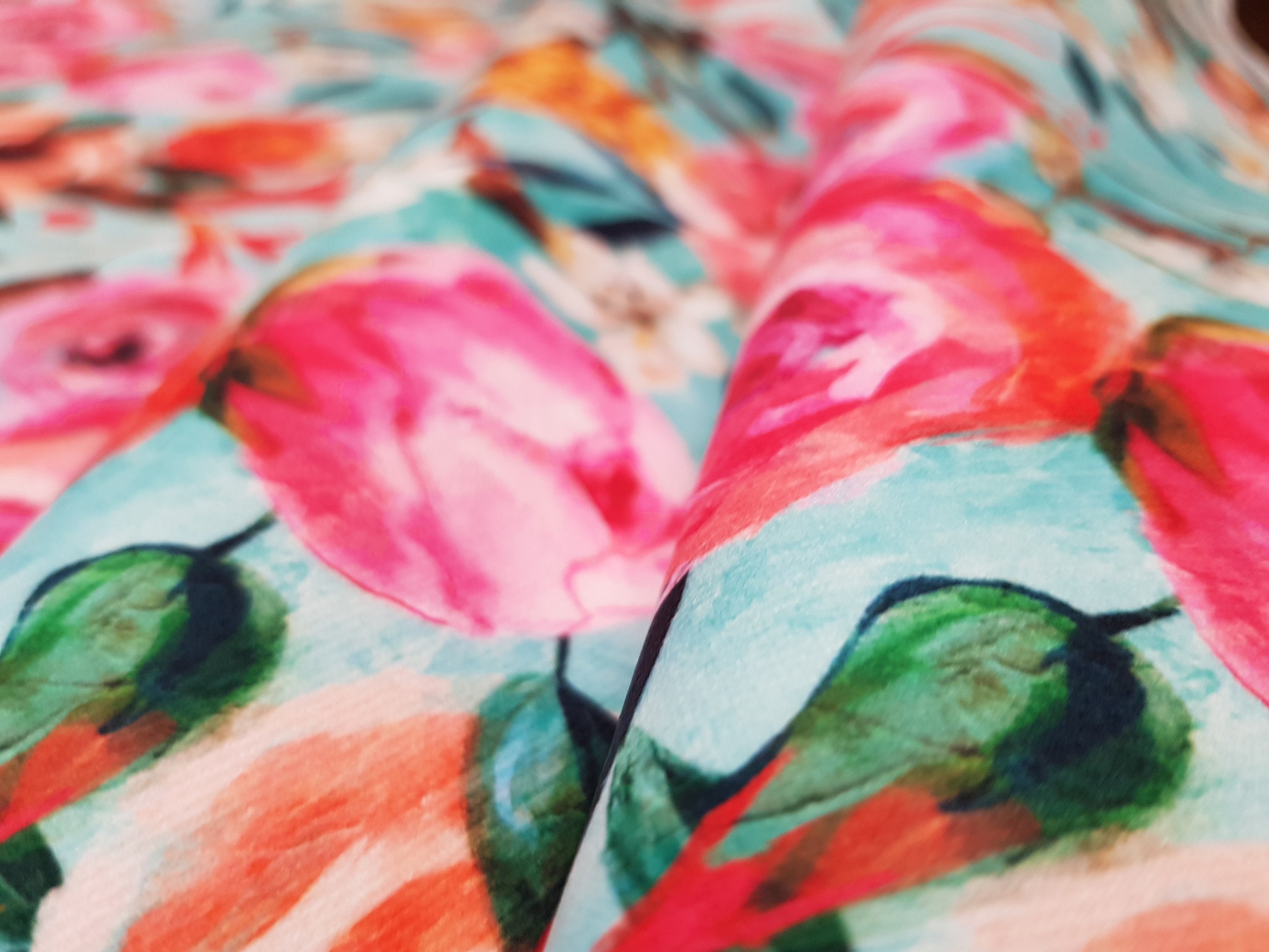 Printed Velour Velvet Upholstery Fabric 355g/m2 Pink Flowers Etsy