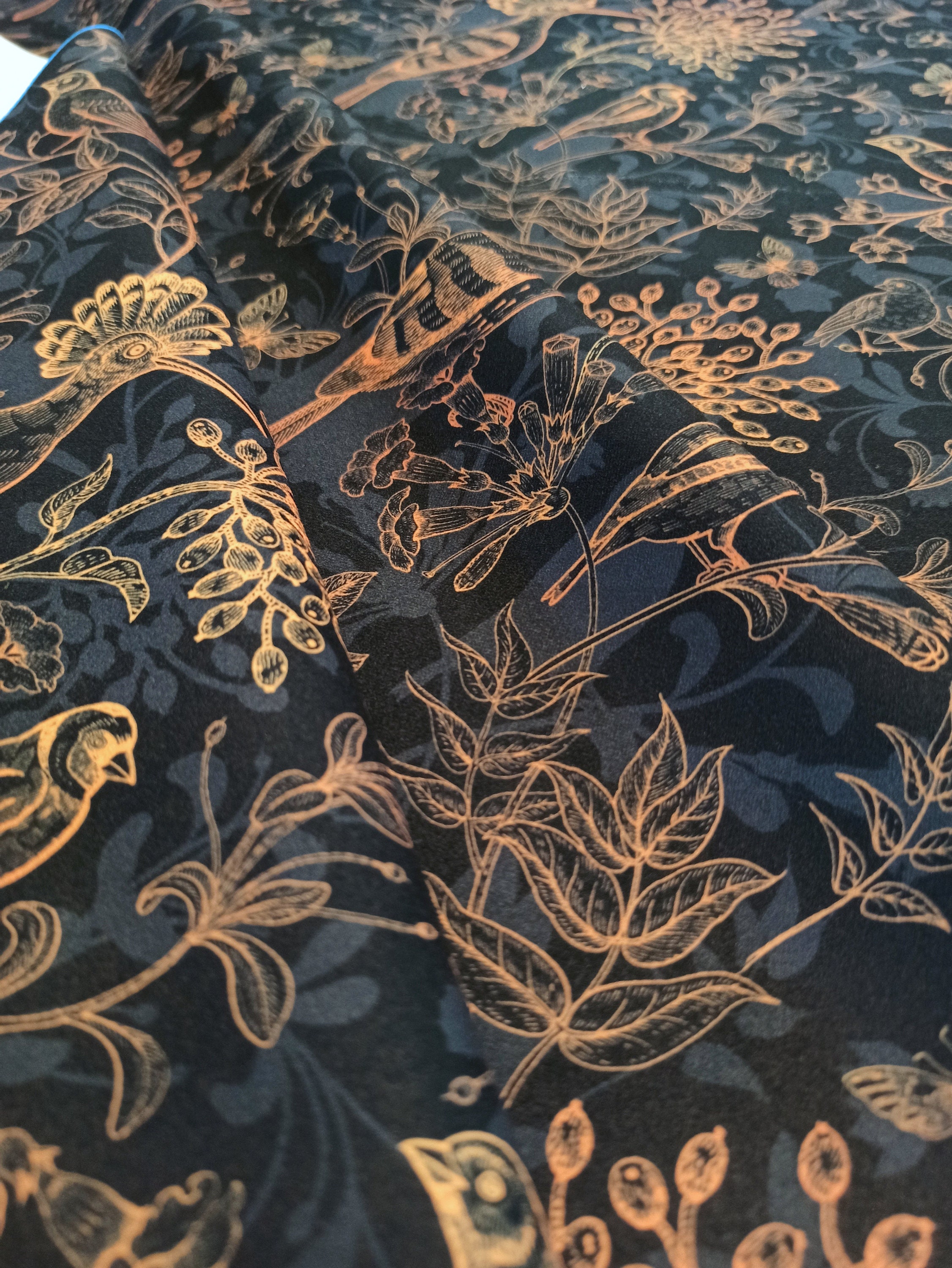 Printed Velour Velvet Upholstery Fabric 250g/m2 Exotic Birds Etsy UK