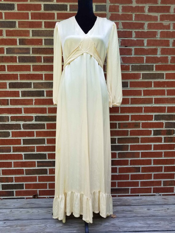cream colored maxi dress