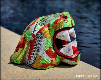Alebrije // Jaguar // Cabeza // Head // Wood // Oaxaca // México // Artesanía // Art // Totem // Sculpture // Animal //