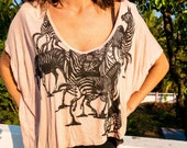 Boho Hippy Stylish unique printed women 39 s loose fit vest top crop top, off the shoulder t shirts