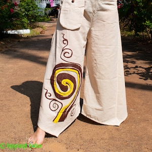 Ladies Cotton Palazzo Pants // Bohemian Clothes // Hippie Clothes // Patterned // Yoga Clothes // Music Festival Pants // Open Leg Pants