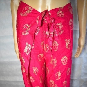 Gold printed wrap around Trousers / Fisherman pants / Palazzo / Beachwear / Festival Pants / Hippie /Boho