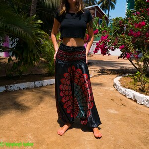 Indian Mandala Print Rayon Bamboo Silk Harem Pants