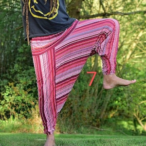 Unisex Stripey Festival Alibaba Harem Pants / Drop Crotch Yoga Trousers