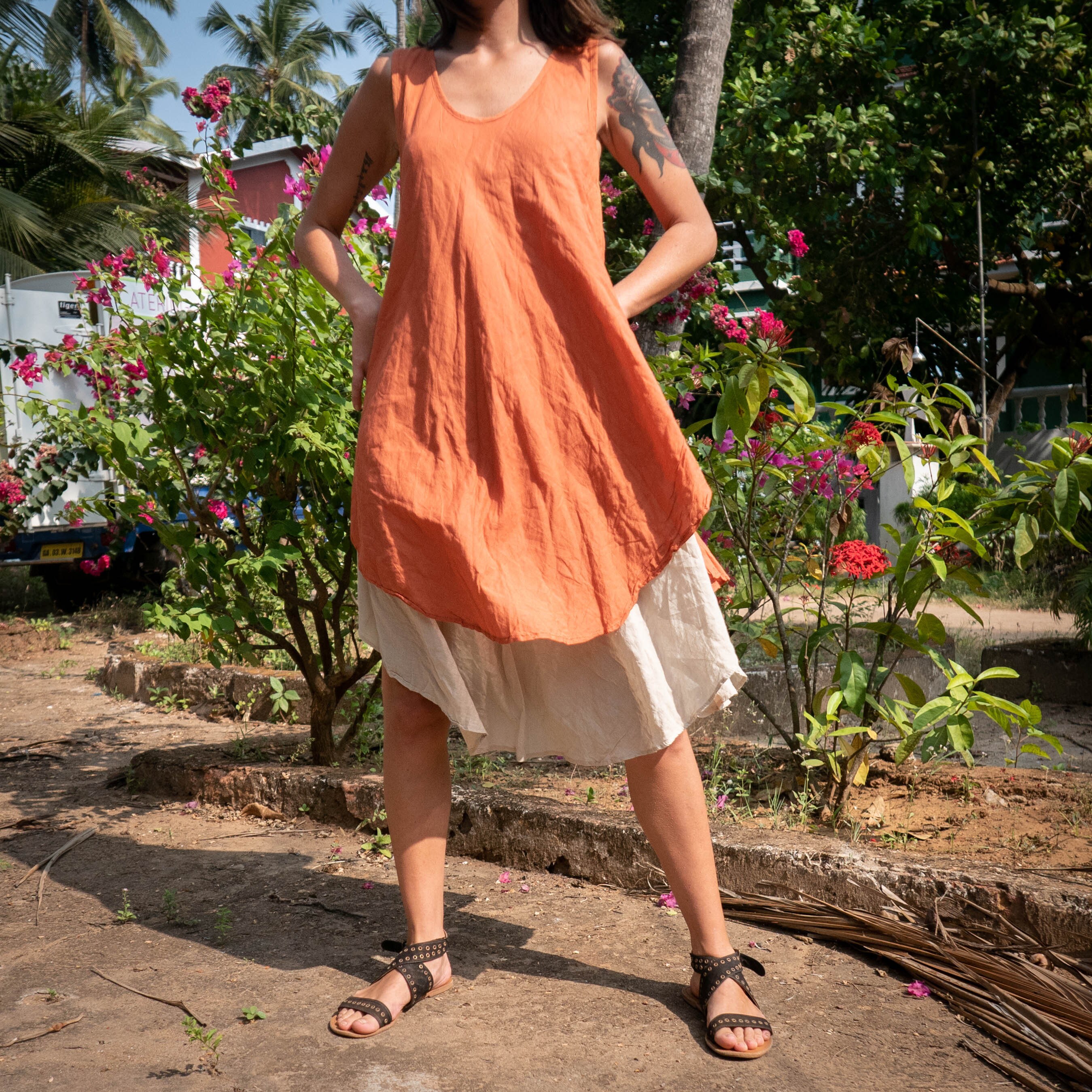 Image of Beautiful Double Layered Hippy Pixie Boho Festival Summer Dress Or Winter