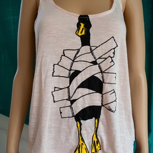 Boho retro vintage duck tape duct tape print women&#39;s or girls vest top / singlet / blouse / tunic / summer t shirt