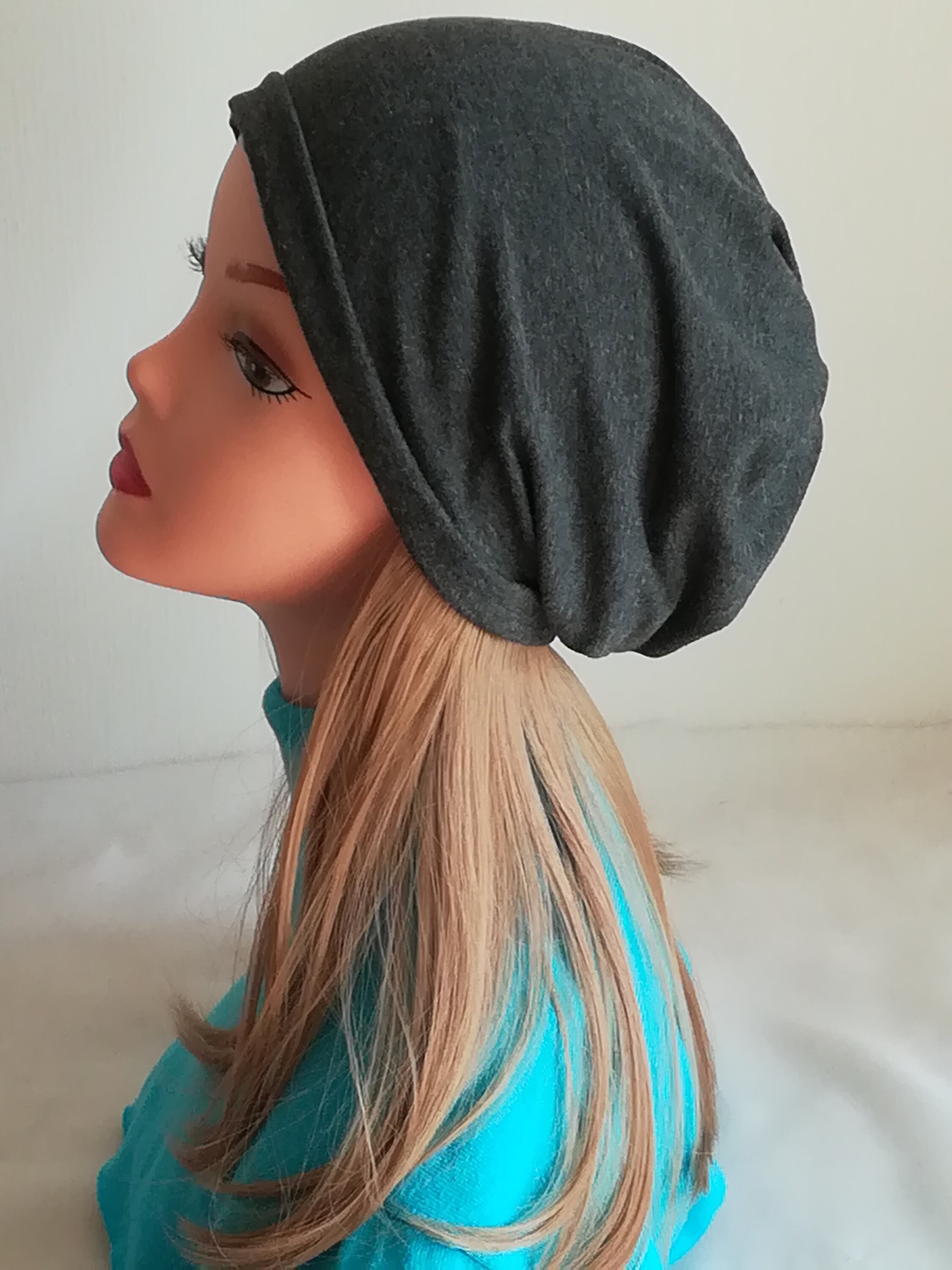 Chemo hat with hairSoft Beanie Hat With Hair Etsy