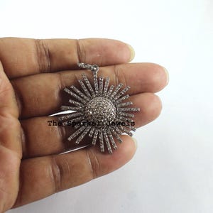 Victorian Jewelry Diamond Pendant Jewelry Natural Rose Cut Diamond & 925 Sterling Silver Victorian Diamond Pendant Jewelry