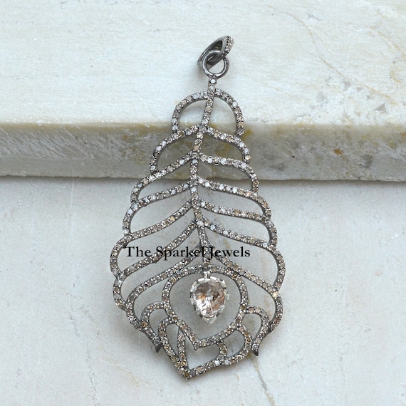 Diamond Jewelry Natural Rose Cut Diamond 925 Sterling Silver