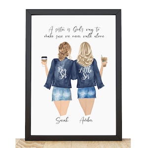 Digital Personalized Sister Print, Sisters, Sisters Print, Sister Gift, Sister Birthday Gift,  Big Sis Little Sis Print