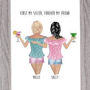 Personalized Gift, Personalized Sister Print, Sisters, Sisters Print, Sister Gift, Sister Birthday Gift,  8x10 Personalized Sister Print