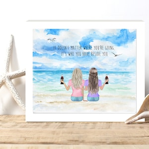 Personalized Gift, Personalized Friend Gift, Beach Print, Personalized Friends Print, Friends Print, Friends Gift, Sister Print