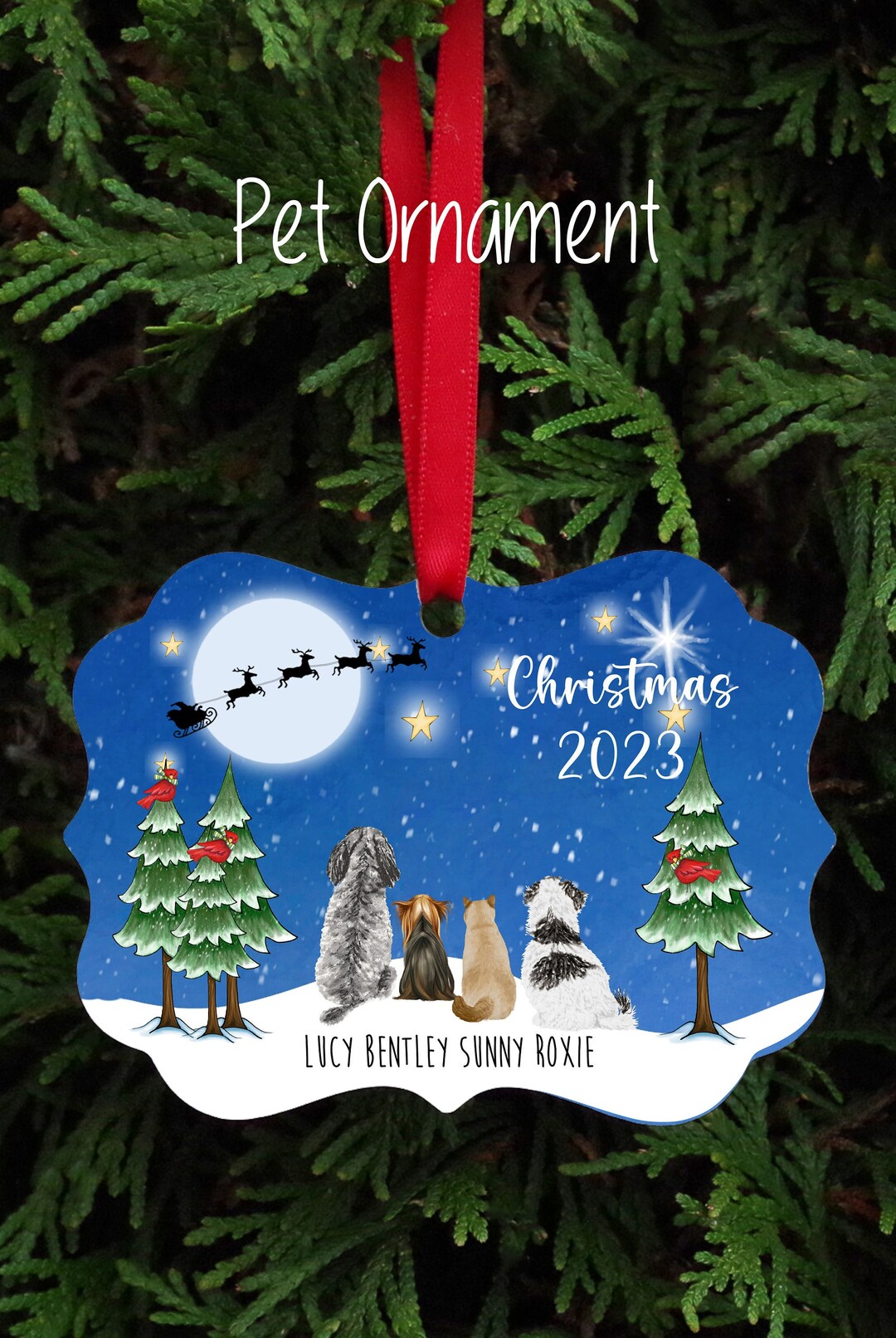 Personalized Pet Christmas Ornament, Christmas Ornament, Pet Ornament