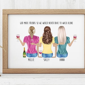 Personalized Print, Personalized Gift, Personalized Friends Print, Best Friends Print, Friend Gift, Friend Birthday Gift