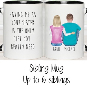 Brother/Sister Mug, Brother Gift, Sister Mug, 15 Oz Large Mug, Coffee Mug,