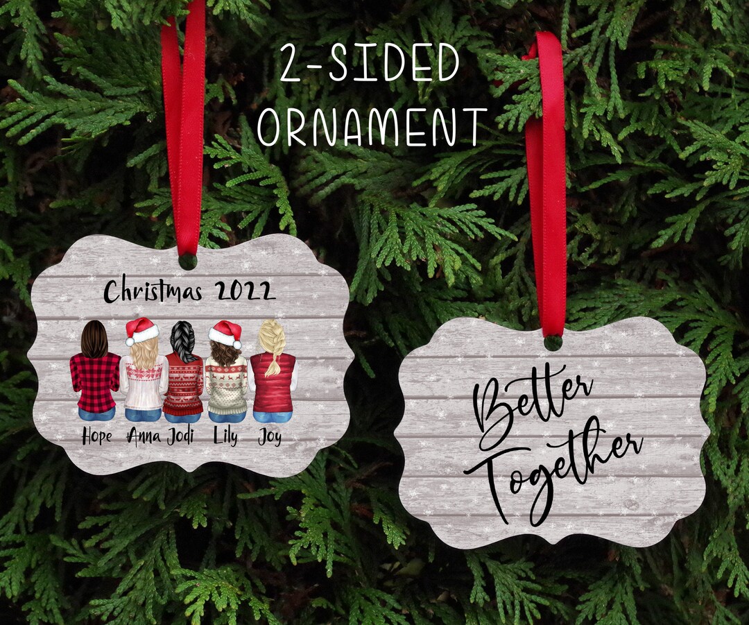 Personalized Christmas Ornament, Christmas Ornament, Best Friends Christmas Ornament, Double ...