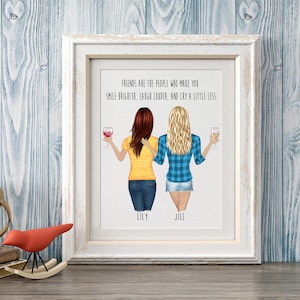 Personalized Print, Personalized Best Friends Print, Friends Print, BFF Print, Best Friend Gift, Best Friend Birthday 8x10 Personalized Gift