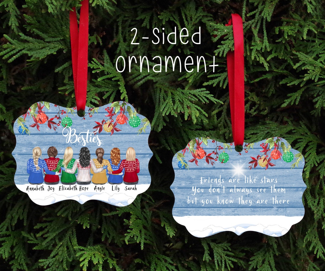 Personalized Christmas Ornament, Christmas Ornament, Best Friends Christmas Ornament, Double ...