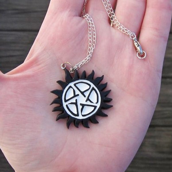Supernatural Anti-Possession Necklace Charm - SPN Cosplay Dean Winchester Amulet Necklace Charm Pendant - Christmas Geek Gifts