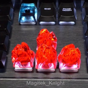 MARKDOWN || Red Crystal Peak 1 Artisan Keycap | Final Fantasy Crystals Keycaps | Tiny Limited Sculpture Collectible Small Batch Resin