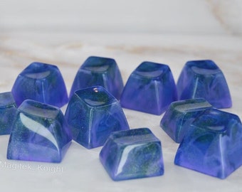 Horoscope Blue Purple Artisan Keycap | SA Profile Row 4  Cherry MX | Unique Limited Keycaps | Collectible One Shot Resin Mechanical Caps