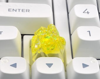 Una tecla artesanal Yellow Holo Crystal Peak: 1 tecla coleccionable hecha a mano de 1u