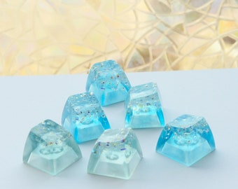 Sweet Nightingale Blue Bubble Artisan 1 Keycap | SA Row 4 Lustrous Shining Keycaps | Tiny Collectible Small Batch Resin | Mechanical Caps