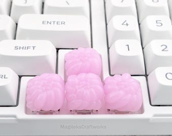 Tecla Pink Hollow Knight 1 Geo // Teclas artesanales esculpidas en resina Silk Song Cherry MX