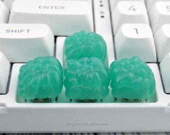 Tecla Green Hollow Knight 1 Geo // Teclas artesanales esculpidas en resina Silk Song Cherry MX