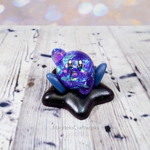 Holo Purple Kirby Figure: Handmade Resin Nintendo Sculpture