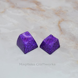 MARKDOWN | Cosmic Purple Glitter 1 Artisan Keycap | OEM SA Profile | R4 Row 4 | Keycaps Collectible Small Batch Resin | Holo Mechanical Caps