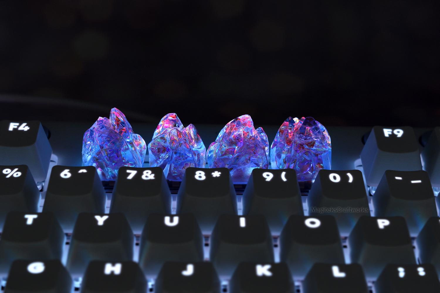 Holo Purple Crystal Peak 1 Artisan Keycap | Final Fantasy Crystals ...