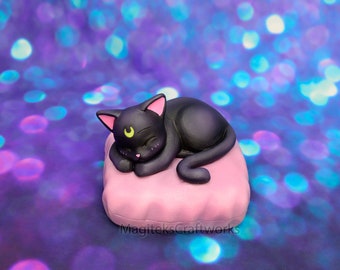 Sleeping Luna Figure - Limited Sculpture Collectible Small Batch Figurine - Sailor Moon Cat Neko Geek Gifts