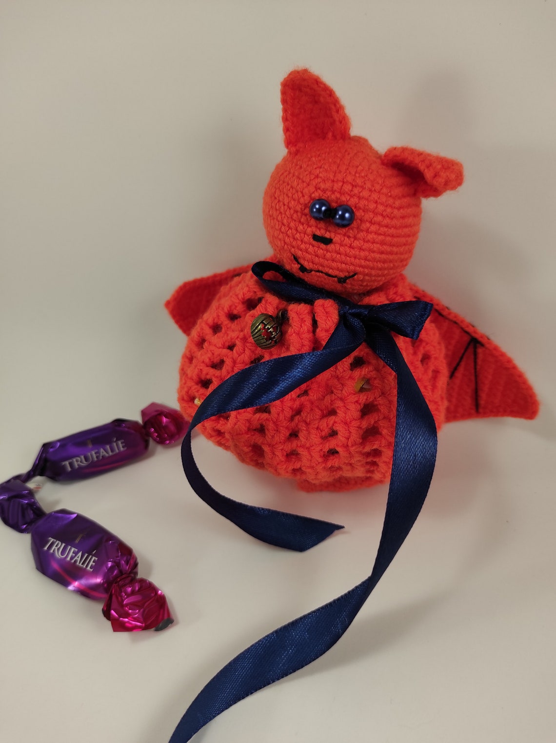 Easy crochet pattern bat bag amigurumi trick or treat bag pdf Etsy