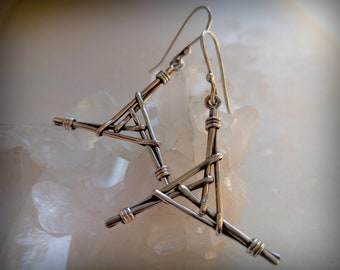 Saint Brigid of Kildare Three Legged Cross Earrings, Imbolc Wiccan Mystical and Magic Jewelry