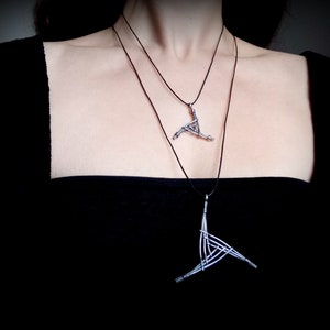 Saint Brigid Three-Arm Cross Imbolc Silver Pendant, Wiccan Pagan Mystic Symbol Necklace image 4