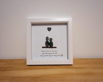 pebble picture, pebble art, friend gift, christmas gift, birthday gift, unique gift, handcrafted item,