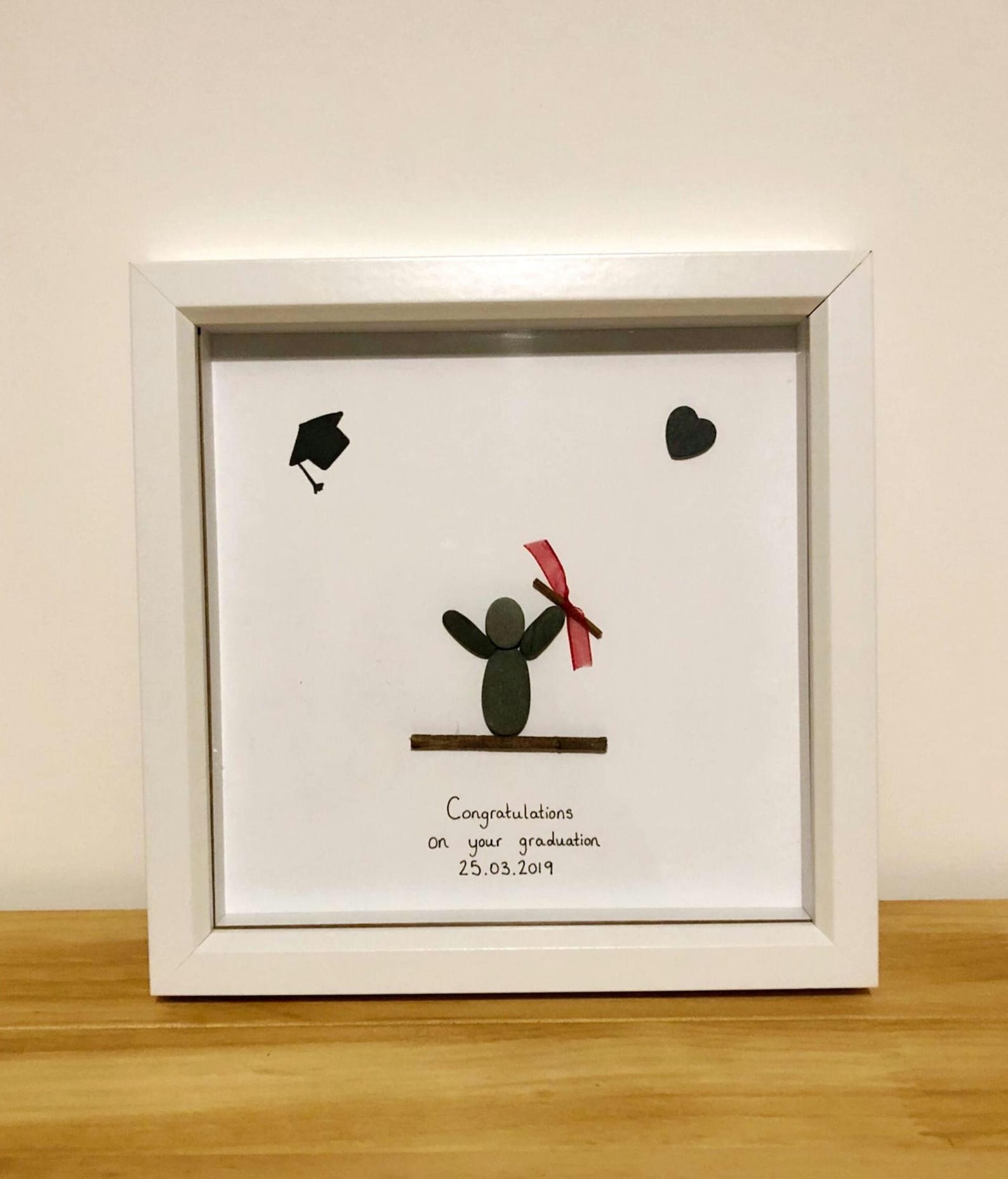 Graduation Pebble Art, Graduation Pebble Picture, Framed Gift ...