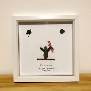 Graduation Pebble Art, Graduation Pebble Picture, Framed Gift, Graduation Gift, Personalised Pebble Art, Personalised Gift