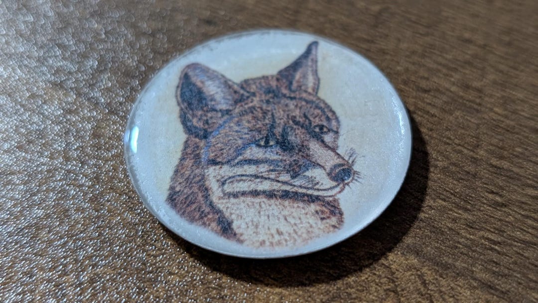 Pyrography Fox Red Lab Red Fox Pyrography Art PRINT Magnet – Original Wood Burned Artwork – 1. ...