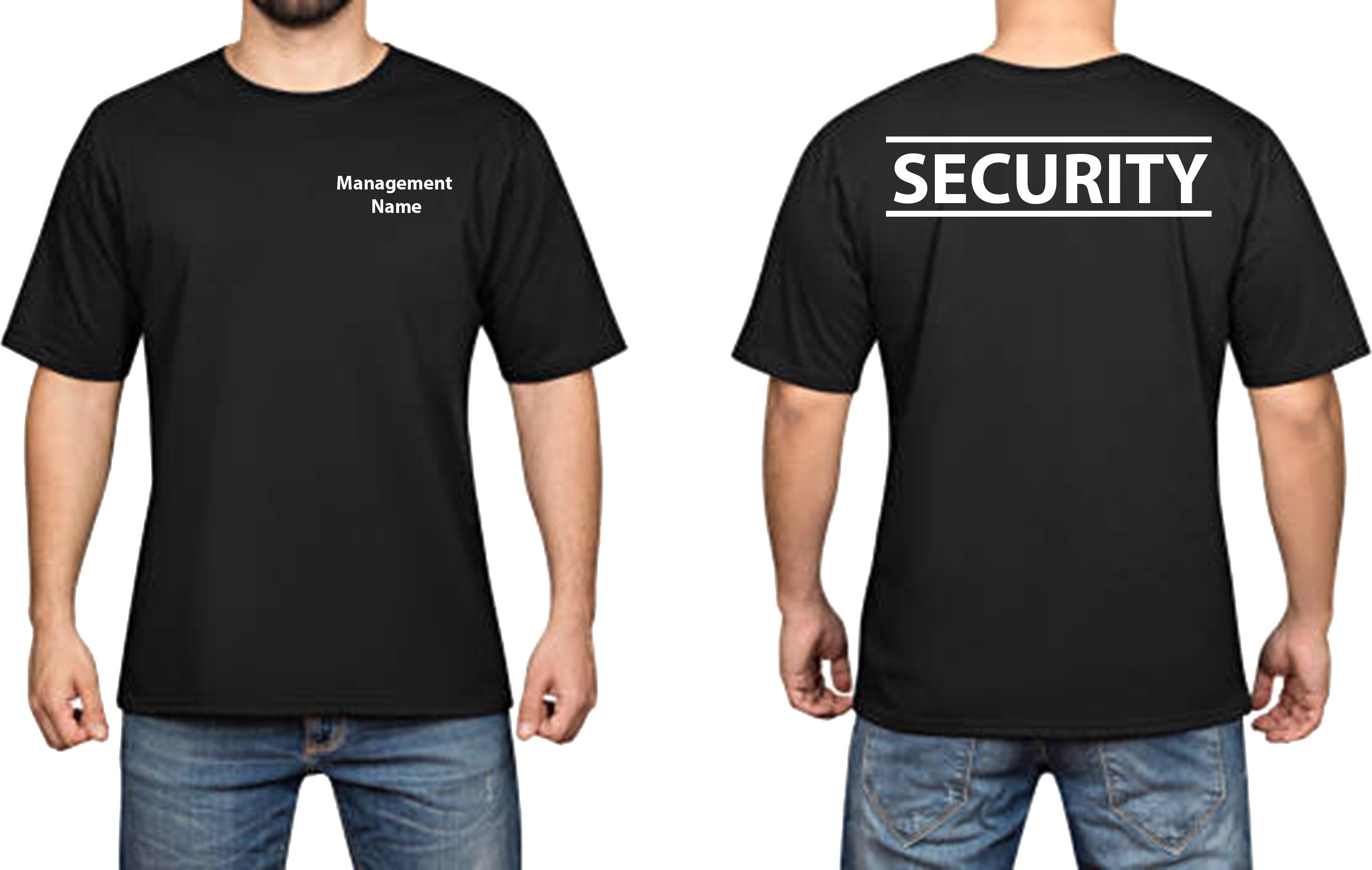 Security TShirt with Management Name in the Front and Etsy